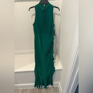 Xscape Women's High-Neck Ruffled-Front Sheath Dress Size 6 NWT